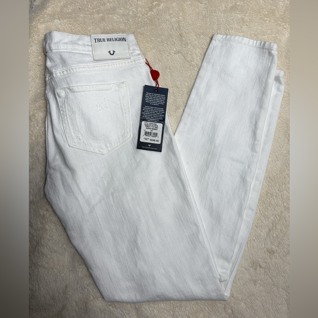 True Religion Women's White Skinny Jeans